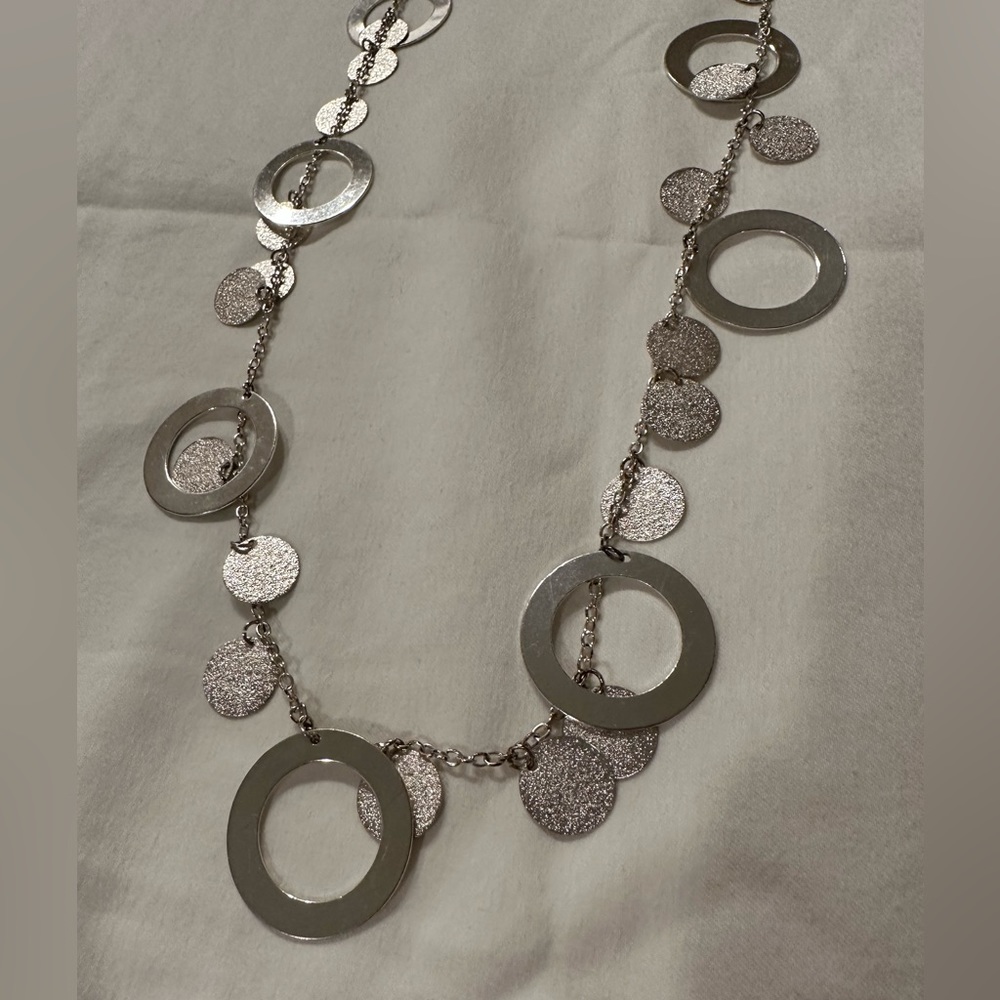 Long silver necklace from Dress Barn